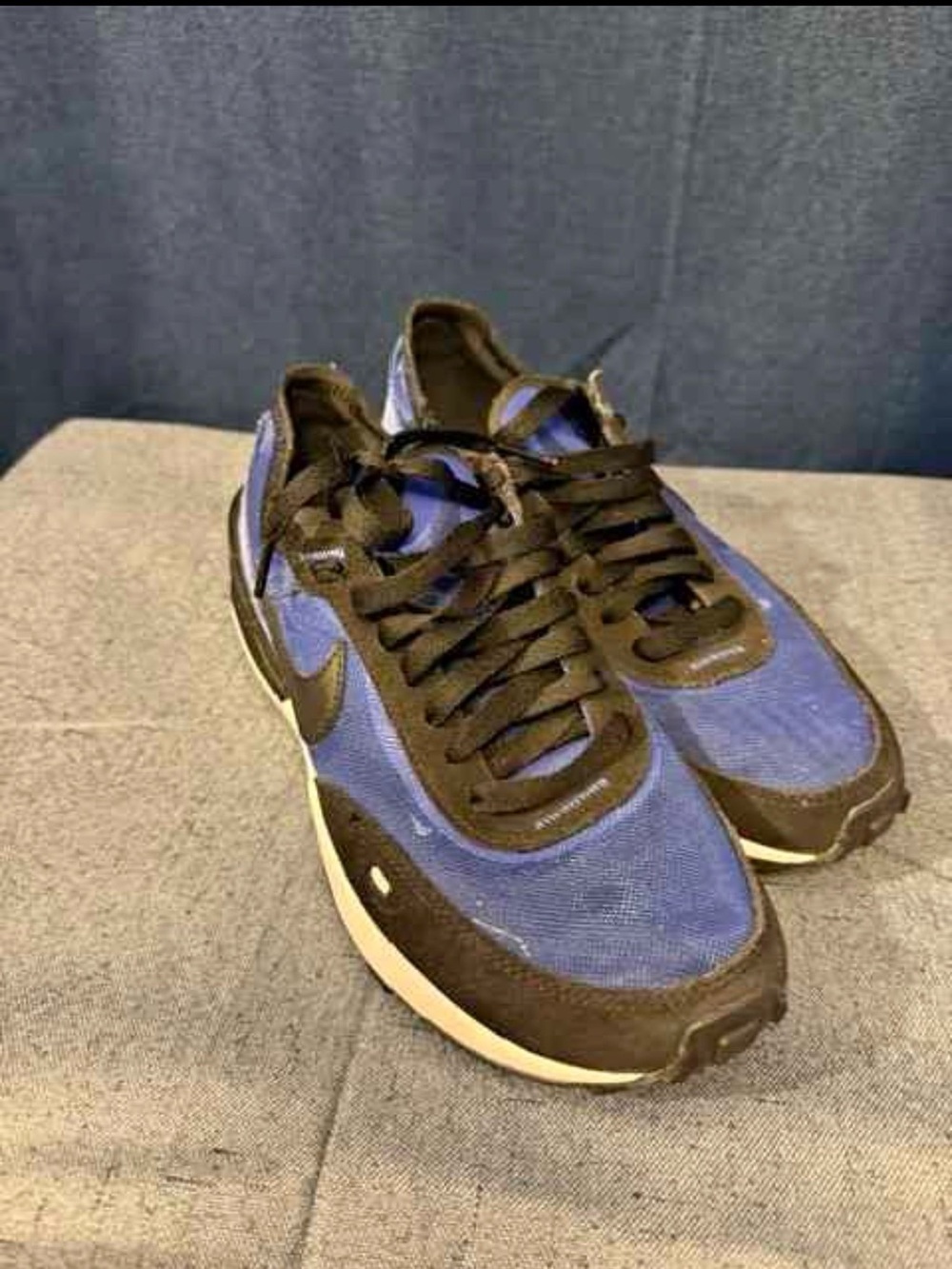 Nike Waffle One Blue and Black Sneakers 6Y